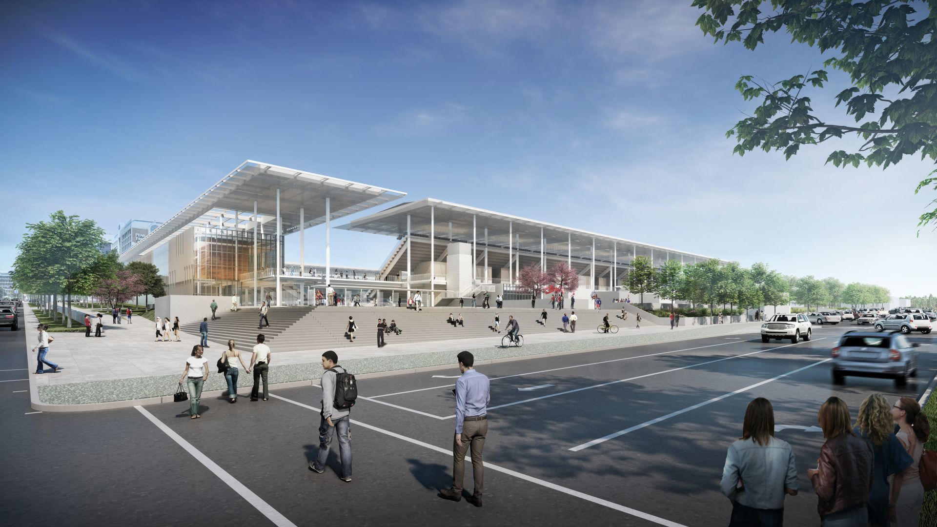 St. Louis MLS stadium, ground view from 20th and Market